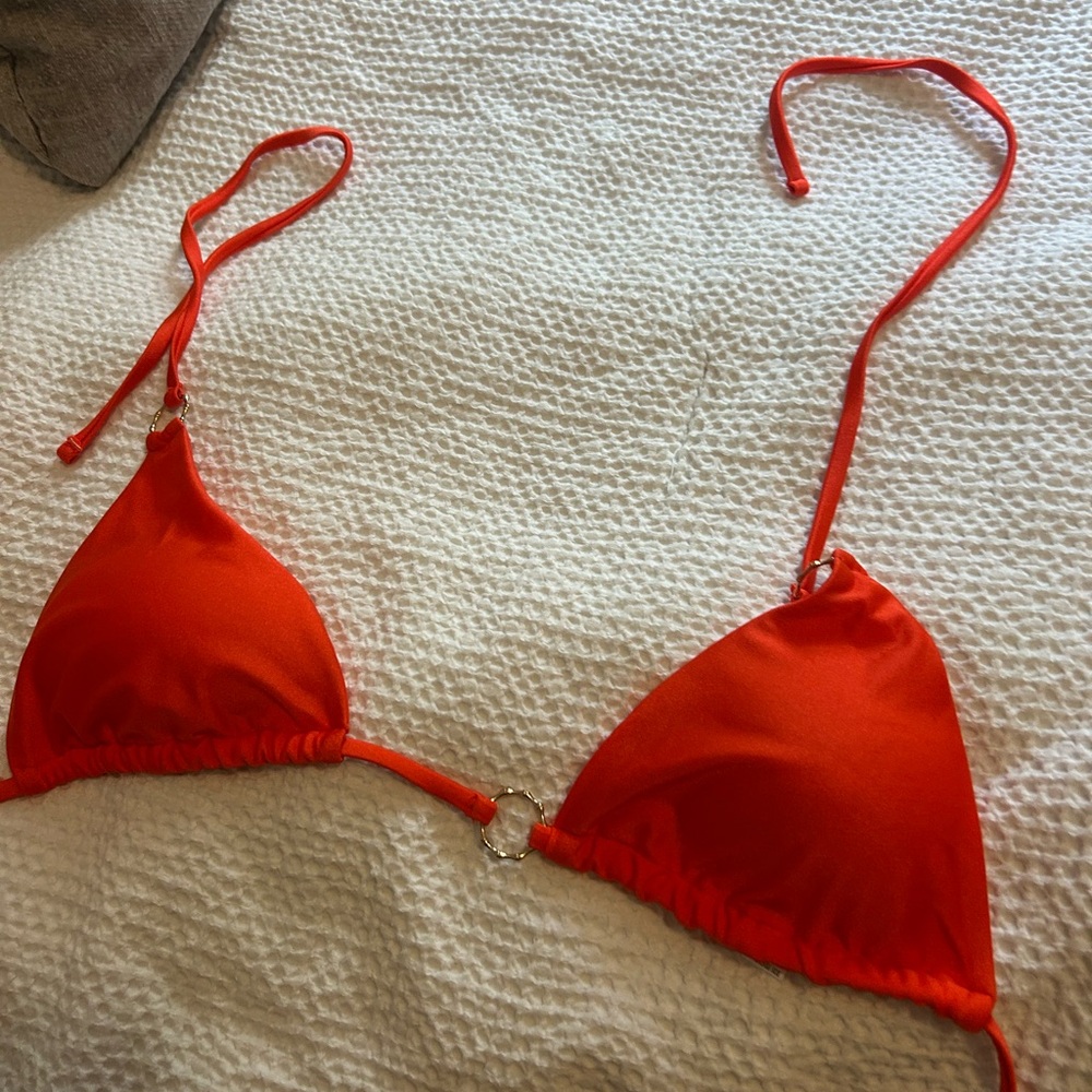 Red bikini top never worn